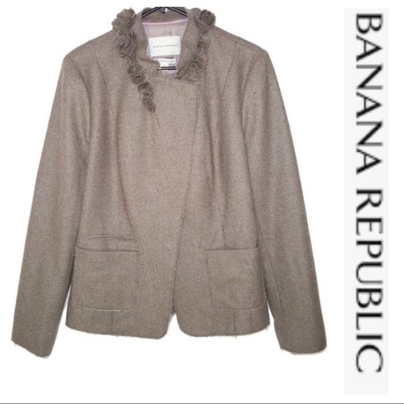 New! Banana Republic Wool Blend Tan Jacket! - Picture 1 of 7